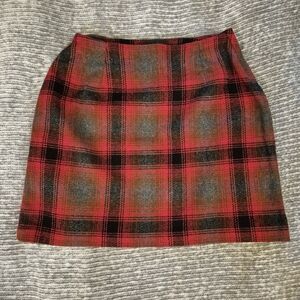 Plaid Mini Skirt in Red and Black